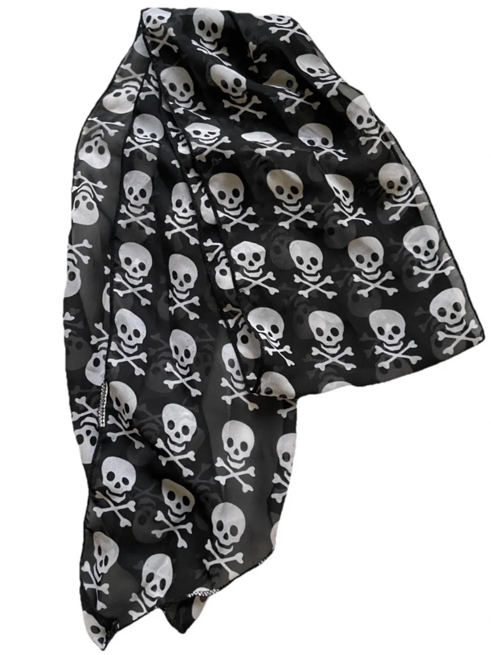 SKULL Print Rectangular SCARF O/S - Picture 3 of 3